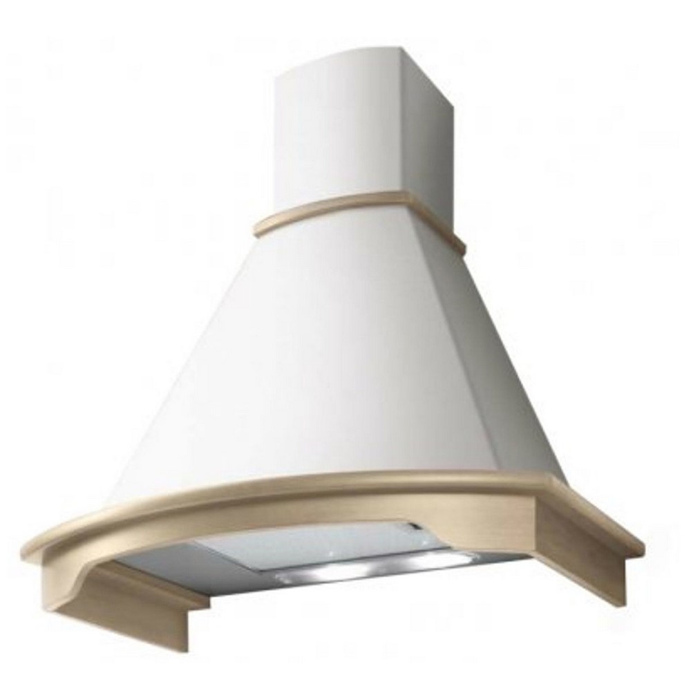 Rustic kitchen hood 90 ELICA raw wood fascia white cone Elica 
