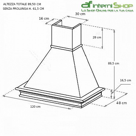 AGNY 120 kitchen hood raw ash-white cone-motor c70 Coppari
