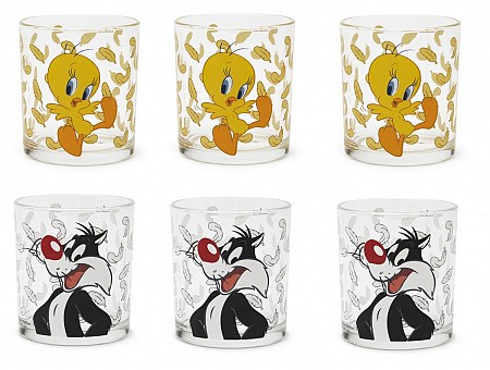 Excelsa set 6 bicchieri Looney Tunes  Titti e Silvestro cl 25 Excelsa