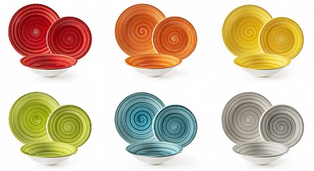 Excelsa servizio tavola piatti Old Italy 18 pezzi, ceramica multicolore cod.65478 Excelsa