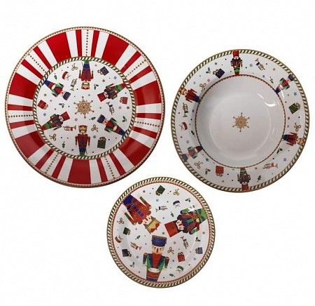 Brandani servizio piatti tavola 18 pezzi Lo Schiaccianoci cod.8417 Coppari