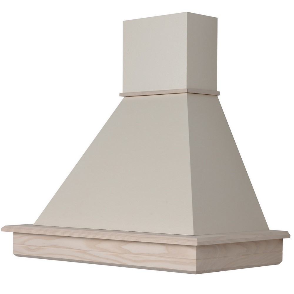 - Cappa classica STOCK 77 cm legno frassino grezzo cono panna motore Faber 300 mc/h