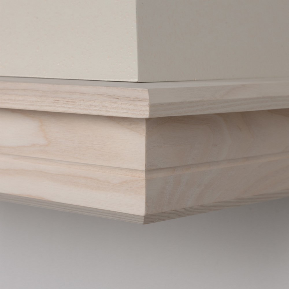 - Cappa classica STOCK 77 cm legno frassino grezzo cono panna motore Faber 300 mc/h