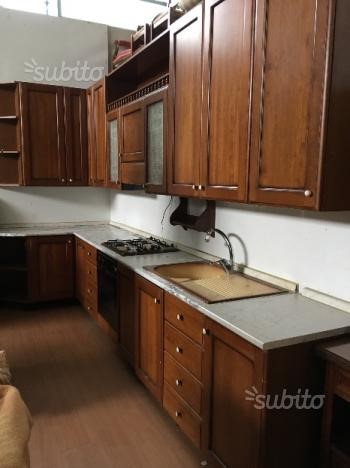 Cappa classica STOCK angolo 90X90 rustica legno noce con motore