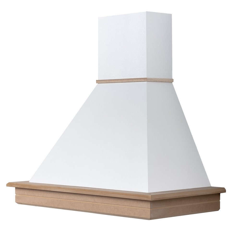 Cappa classica rustica STOCK 90 Medio Densit grezzo, cono bianco motore 300 Mc/h