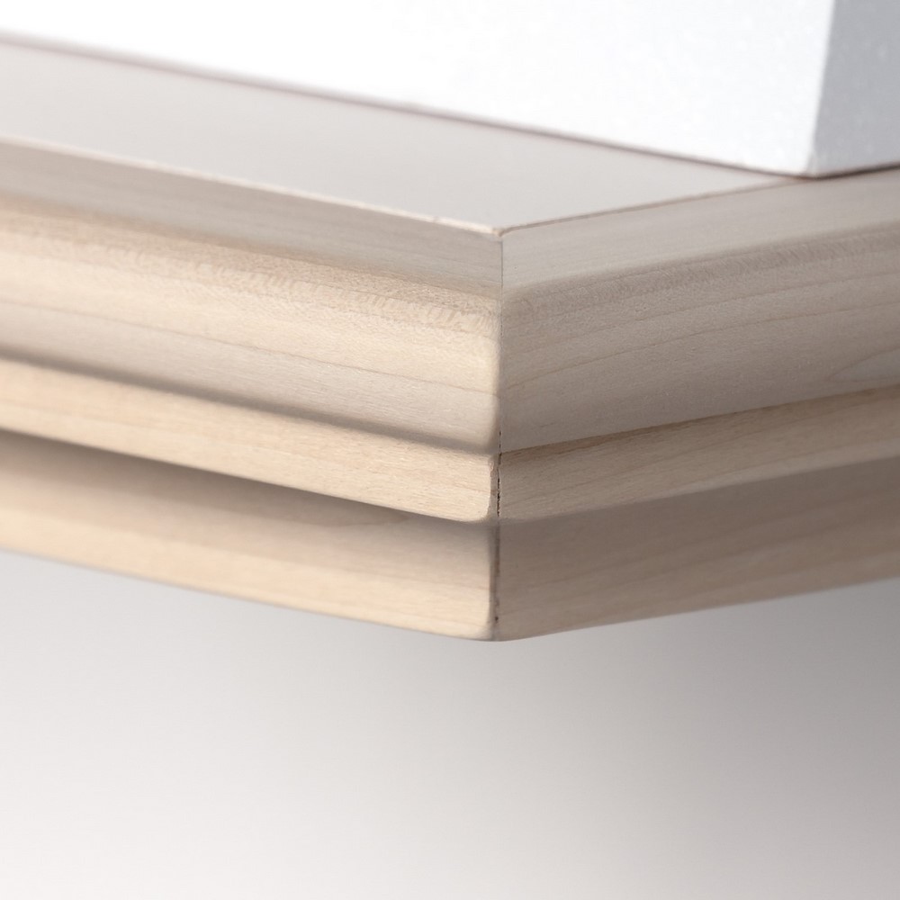 - Cappa classica SLIM 60 legno toulipie' grezzo, cono bianco, motore Faber 390 mc/h