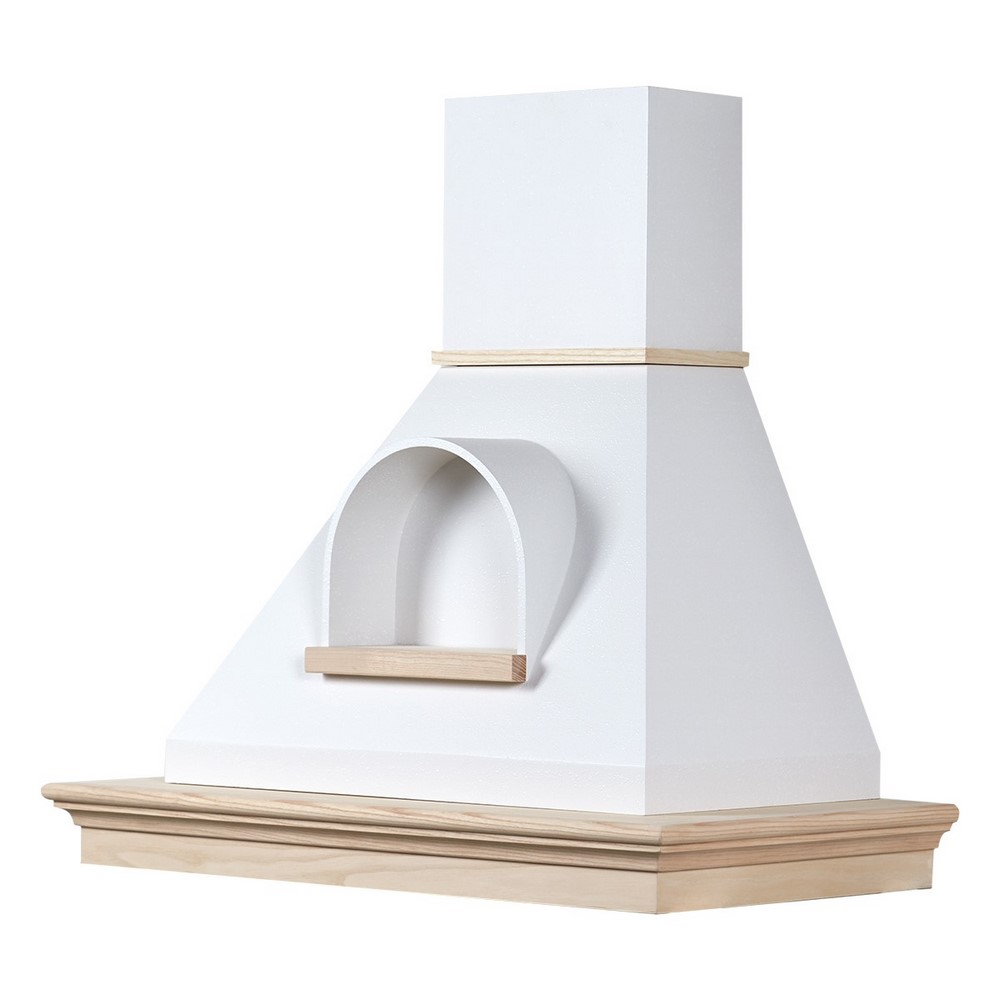 - Cappa Classica MAYA 90 Frassino grezzo, Cono C/Nicchia Bianco - Motore 218 mc/h