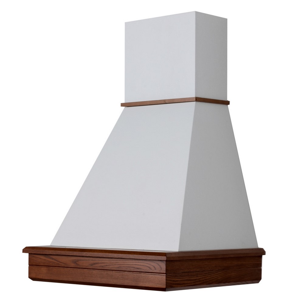 Cappa rustica legno STOCK 70 frassino scuro,cono bianco,motore C52