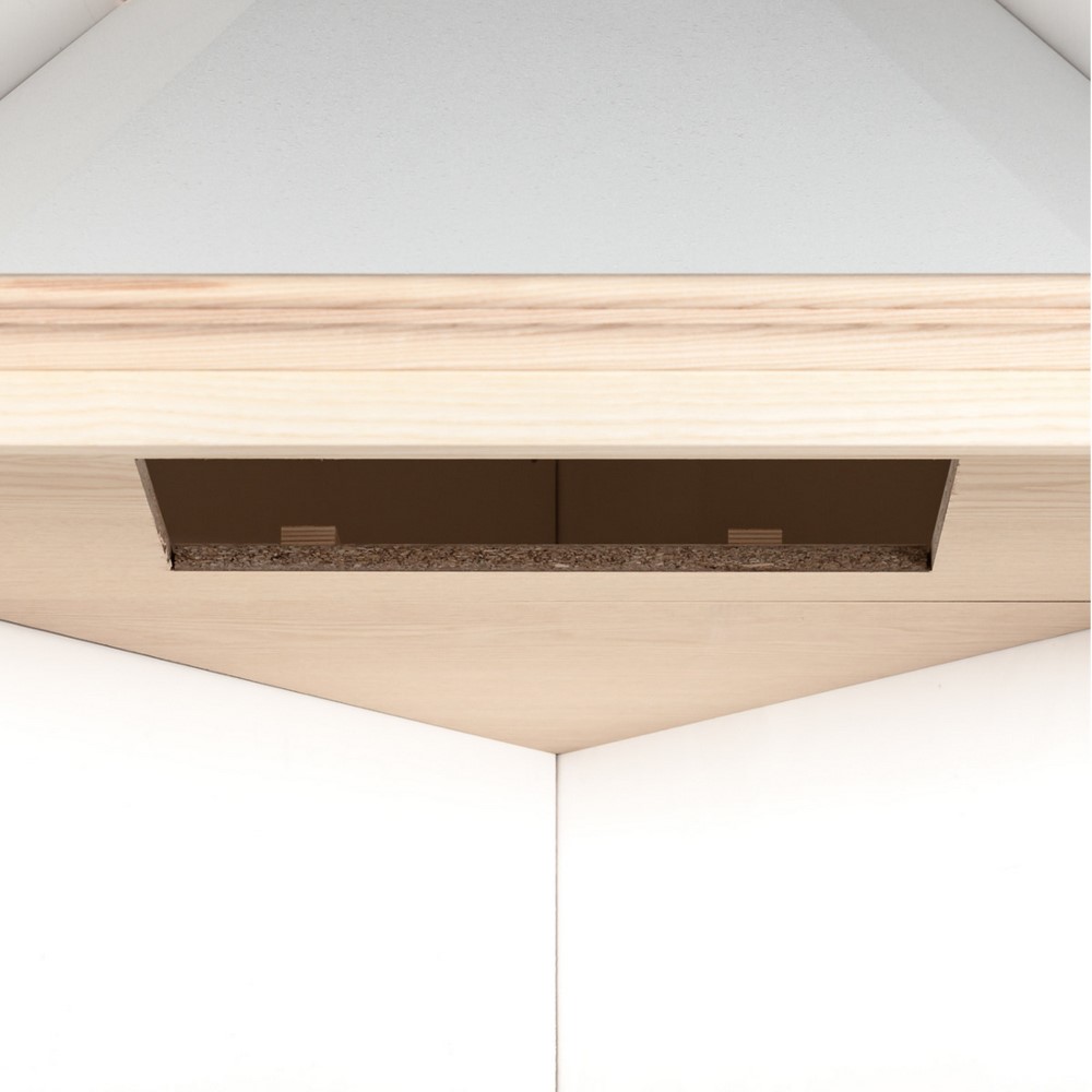 Cappa classica STOCK angolo 105X105 rustica legno grezzo senza motore