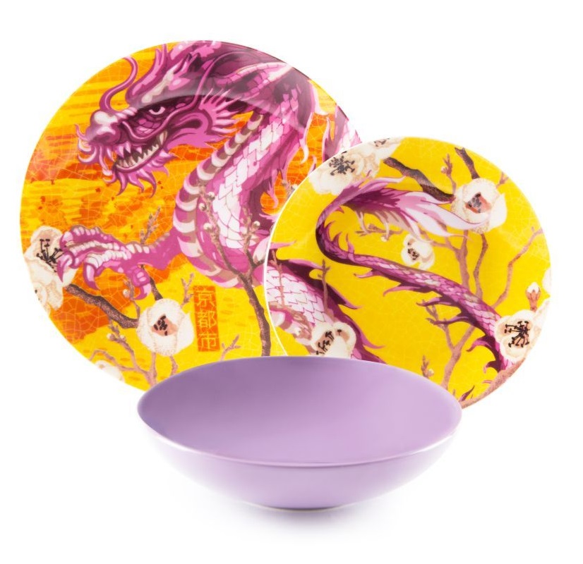 Fuji Servizio Tavola, Porcellana, Multicolore, 18 Unità cod.64434