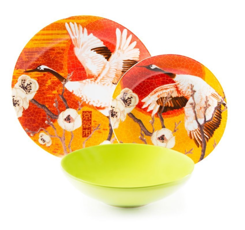 Fuji Servizio Tavola, Porcellana, Multicolore, 18 Unità cod.64434