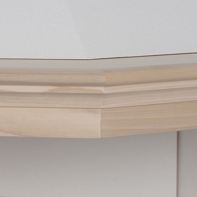 Cappa cucina classica legno Maya angolo 105x105 fascione naturale cono bianco