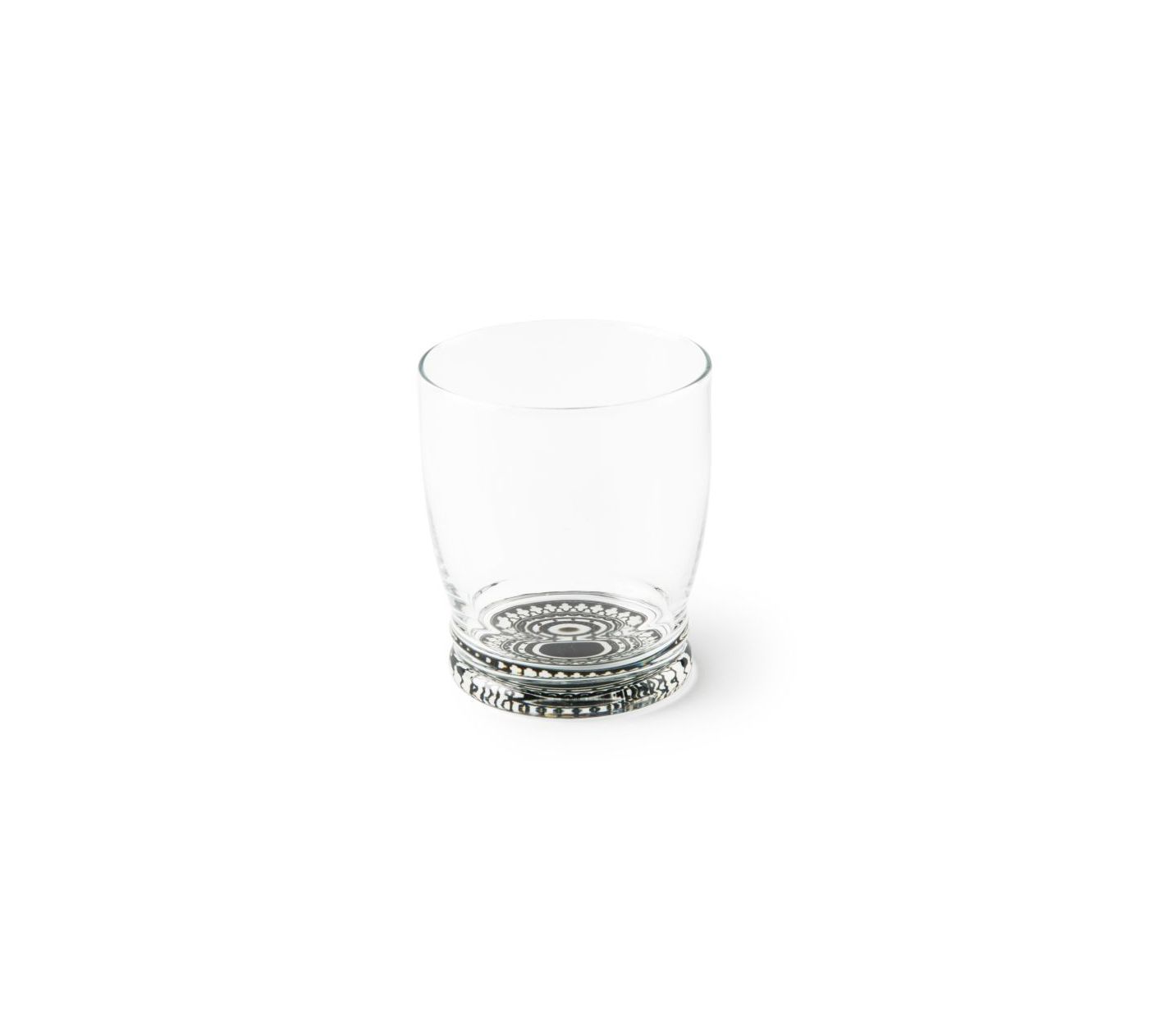 Excelsa set 6 bicchieri Boheme nero, vetro con fondo decorato cod.63394