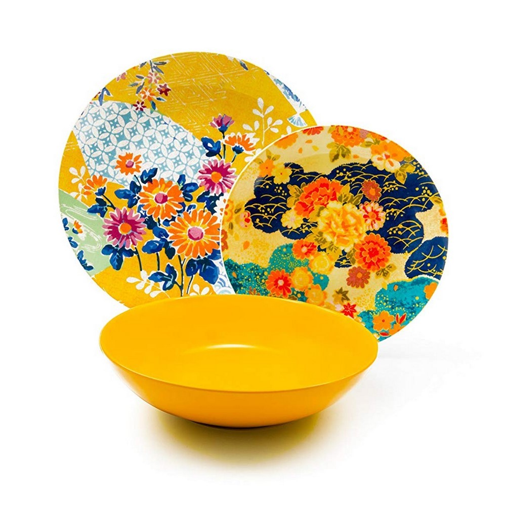 Kimono Servizio Tavola, Porcellana, Multicolore, 18 Unità cod.62486