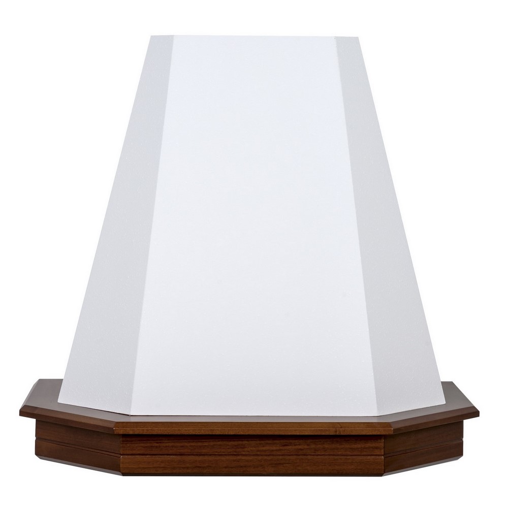 Cappa classica rustica legno STOCK 90 FIVE Noce scuro, cono bianco, motore 300 mc/h