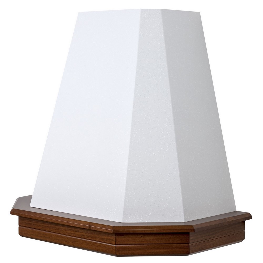 Cappa classica rustica legno STOCK 90 FIVE Noce scuro, cono bianco, motore 300 mc/h