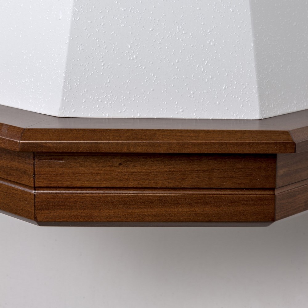 Cappa classica rustica legno STOCK 90 FIVE Noce scuro, cono bianco, motore 300 mc/h