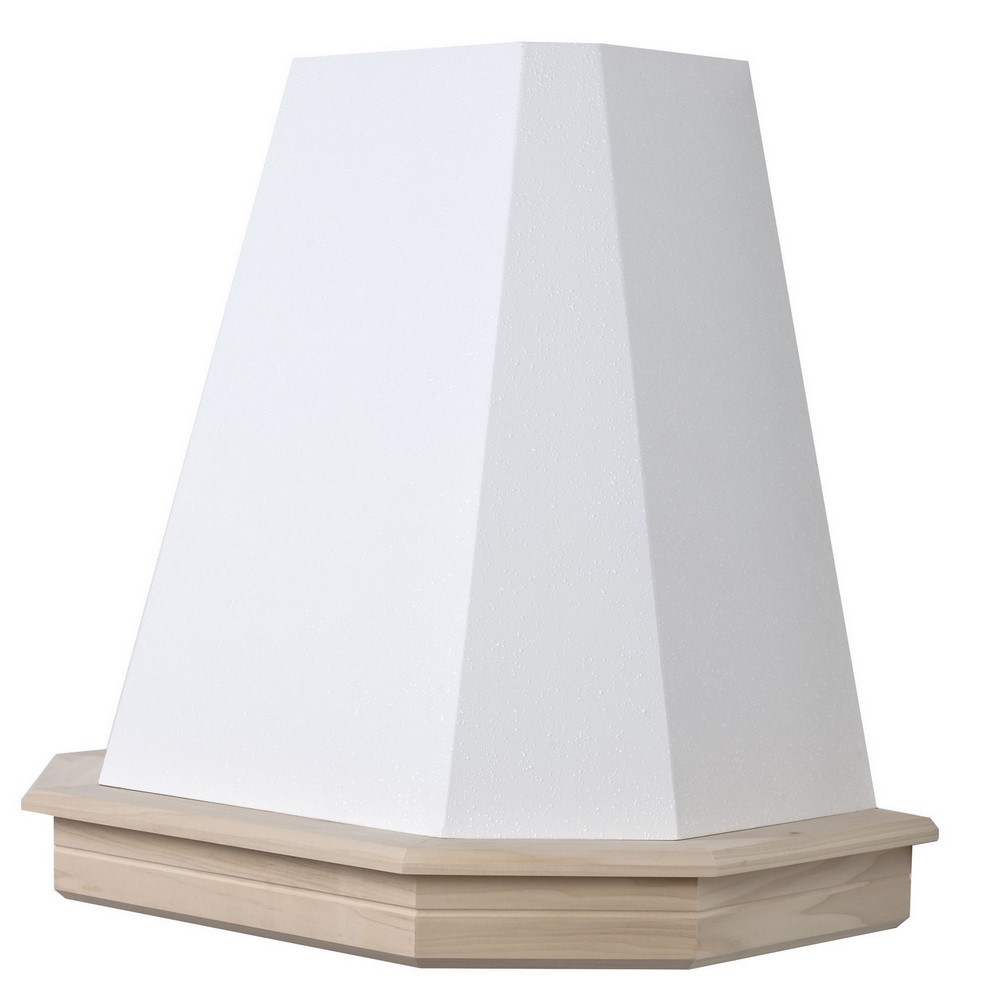 Cappa classica rustica legno STOCK FIVE 90 fascione toulipie grezzo cono bianco motore 300 mc/h grezzo