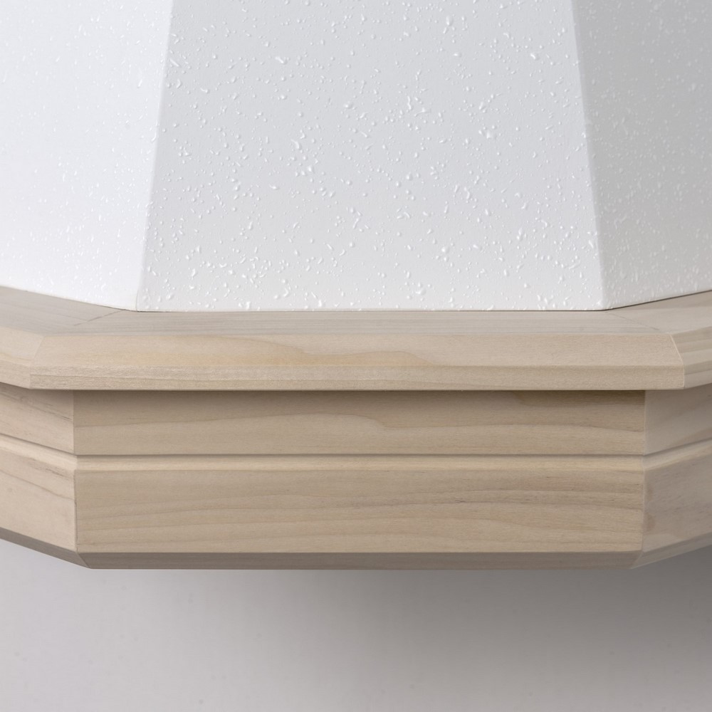 Cappa classica rustica legno STOCK FIVE 90 fascione toulipie grezzo cono bianco motore 300 mc/h grezzo